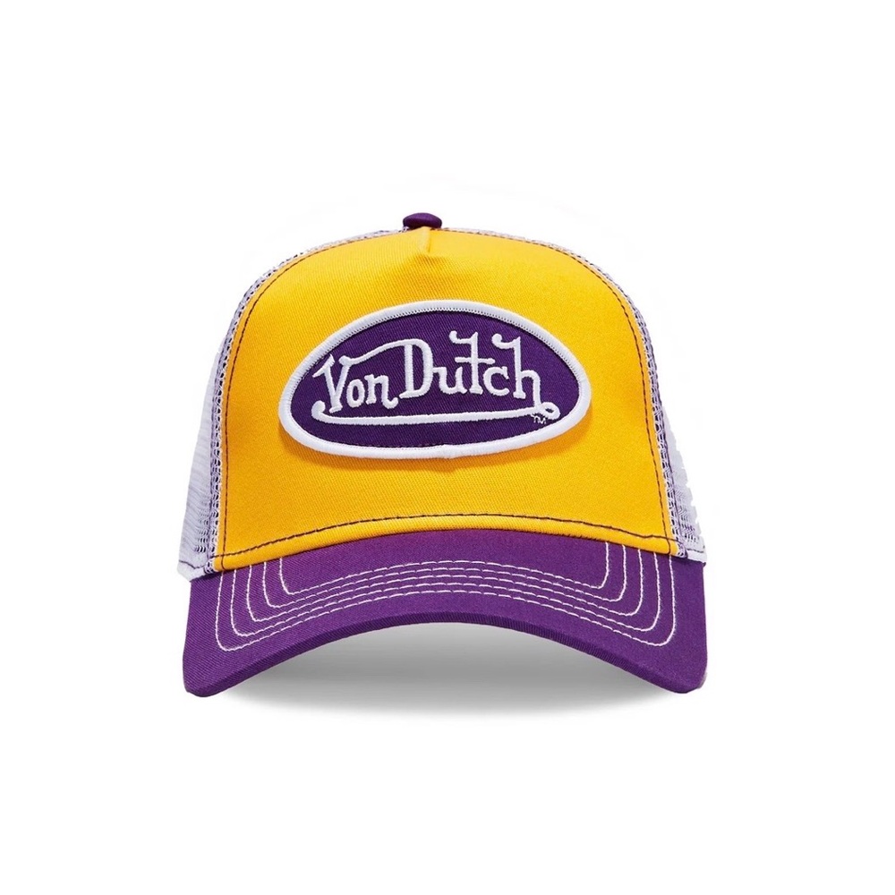 Von Dutch - Purple & Gold Classic Logo Trucker Hat